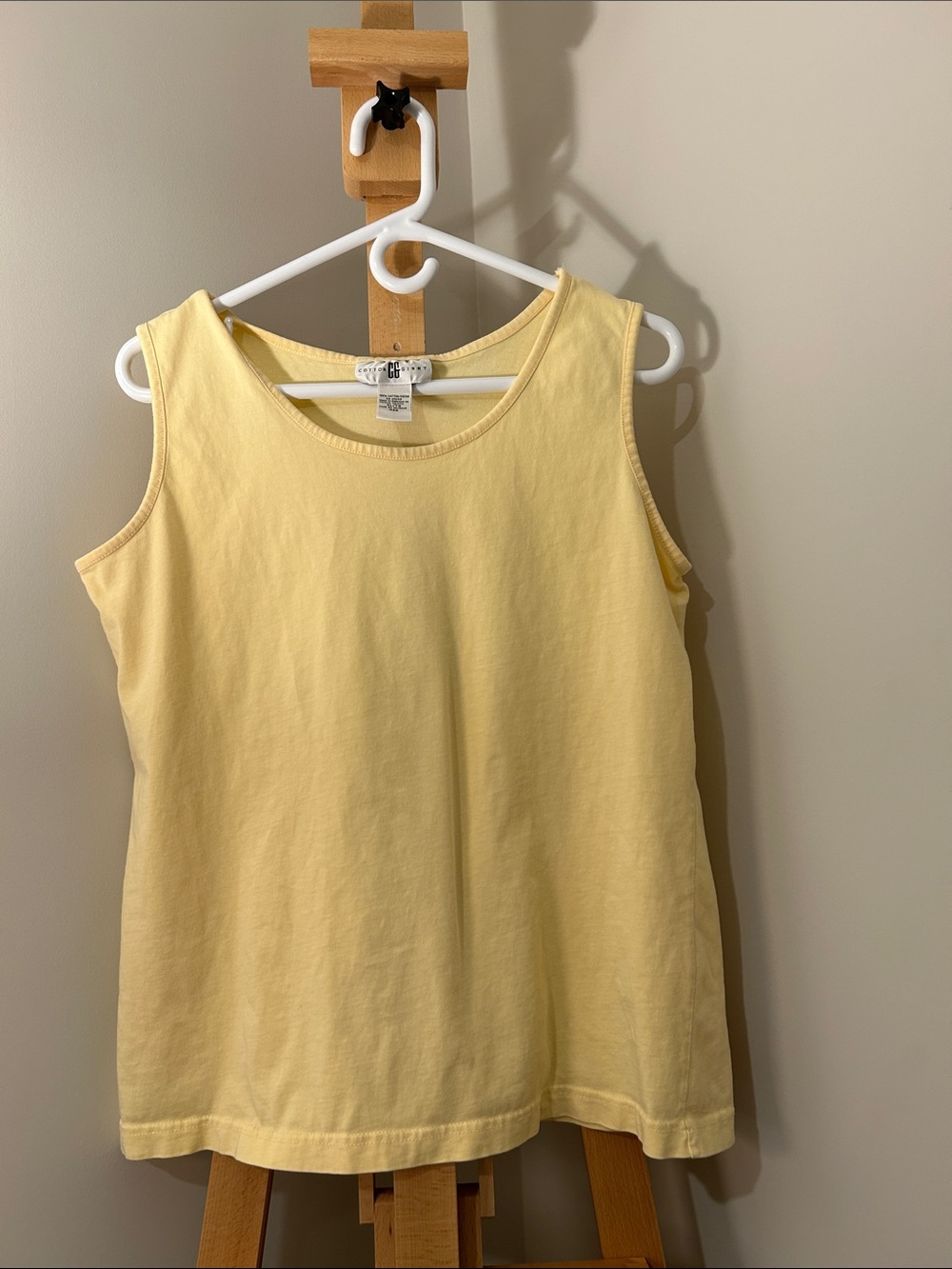 VINTAGE Cotton Ginny Tank Top in Butter Yellow